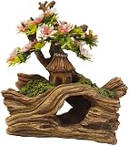 Nobby Aqua Ornaments Holz MIT HÜTTE mit Pflanzen 14,5 x 9 x 16,3 cm