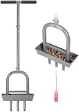 Walensee 3-Zinken Rasenlüfter mit Erdauswurfschieber 97 cm Handstachelwalze zur…