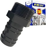 Gartenschlauchanschluss mit Außengewinde 1 1/2 Zoll und Durchmesser 38 mm