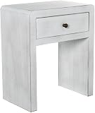 DRW Nachttisch mit 1 Schublade aus weißem Holz