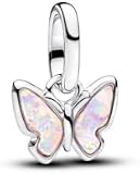 PANDORA Mini Charm Blauer Schmetterling Anhänger mit 14 Karat Vergoldung