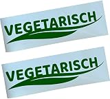 2 Aufkleber "VEGETARISCH" für Schaufenster und Vitrinen