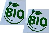 2 Aufkleber "BIO" für Schaufenster und Vitrinen