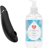 Womanizer Premium Klitoris-Sauger Schwarz und Lovehoney Enjoy Gleitgel Wasserbasis