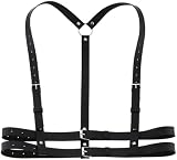 Harness Damen Oberkörper Leder Körperkette Verstellbar Punk Gothic Taillengürtel für…