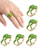 AEUXZA 5 Stück Niedliche Frosch Ringe Grün