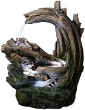 Teamson Home Gartenbrunnen 82 cm mit Waldstein- und Holzoptik