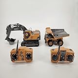 GraceDuck 3-in-1 RC Bagger Spielzeug und Kipplaster mit Metall-Aufsätzen