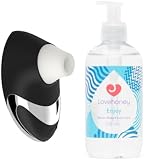 Womanizer W500 Klitoris-Vibrator Chrom und Lovehoney Enjoy Gleitgel 250 ml Set