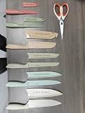 NULAS 14-Piece Kitchen Knife Set with Covers & Built-In Sharpener